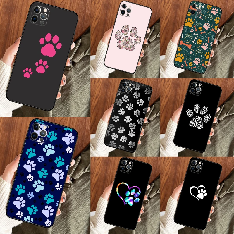 Dog Paw Funda For iPhone 14 12 11 13 15 16 Pro Max Mini X XS XR Plus Phone Case Cover