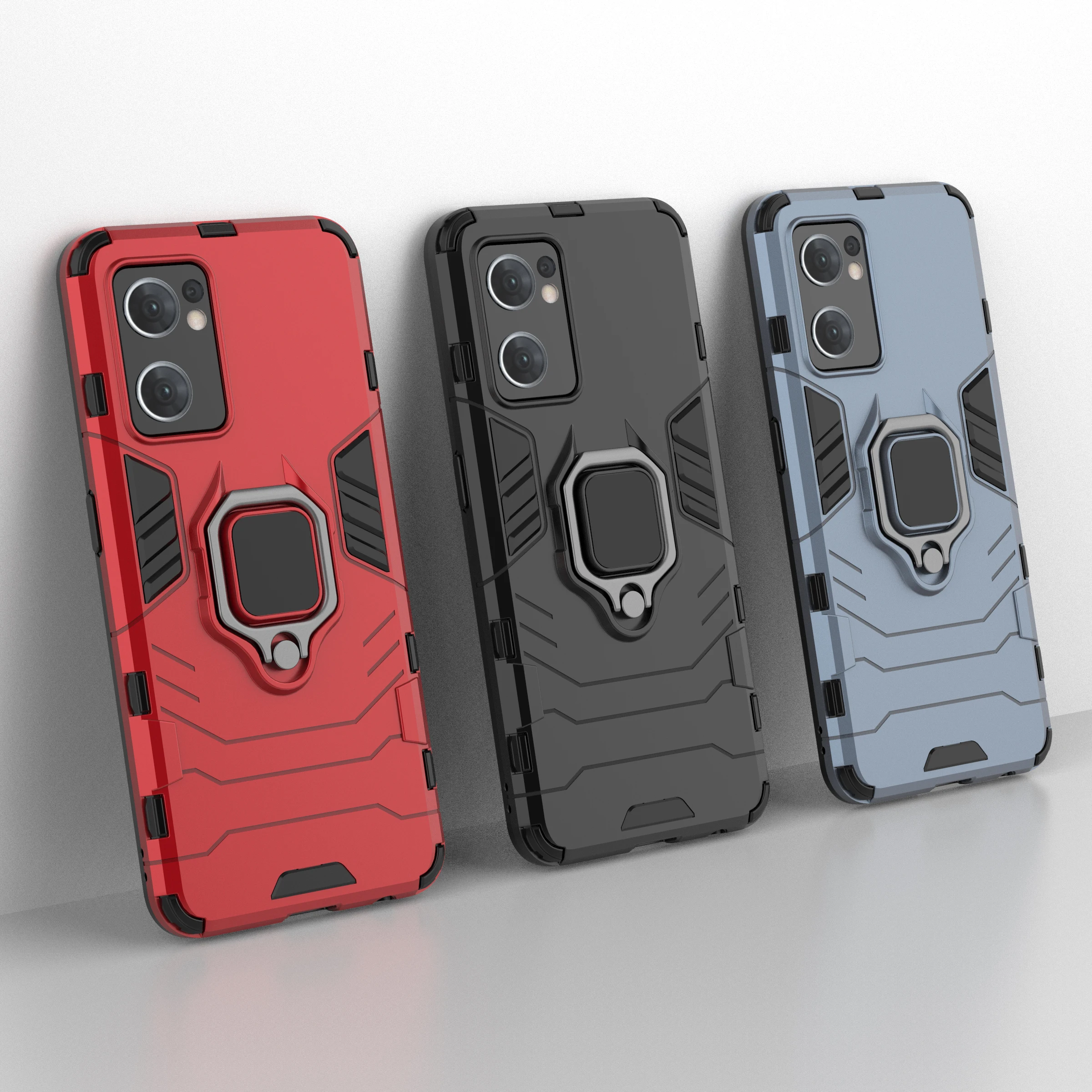 Shockproof Armor Case For OPPO Find X2 Neo Case Find X3 Finger Ring Magnetism Holder A74 For A94 X2 Pro Reno 4 3 5G A16S 6 Lite