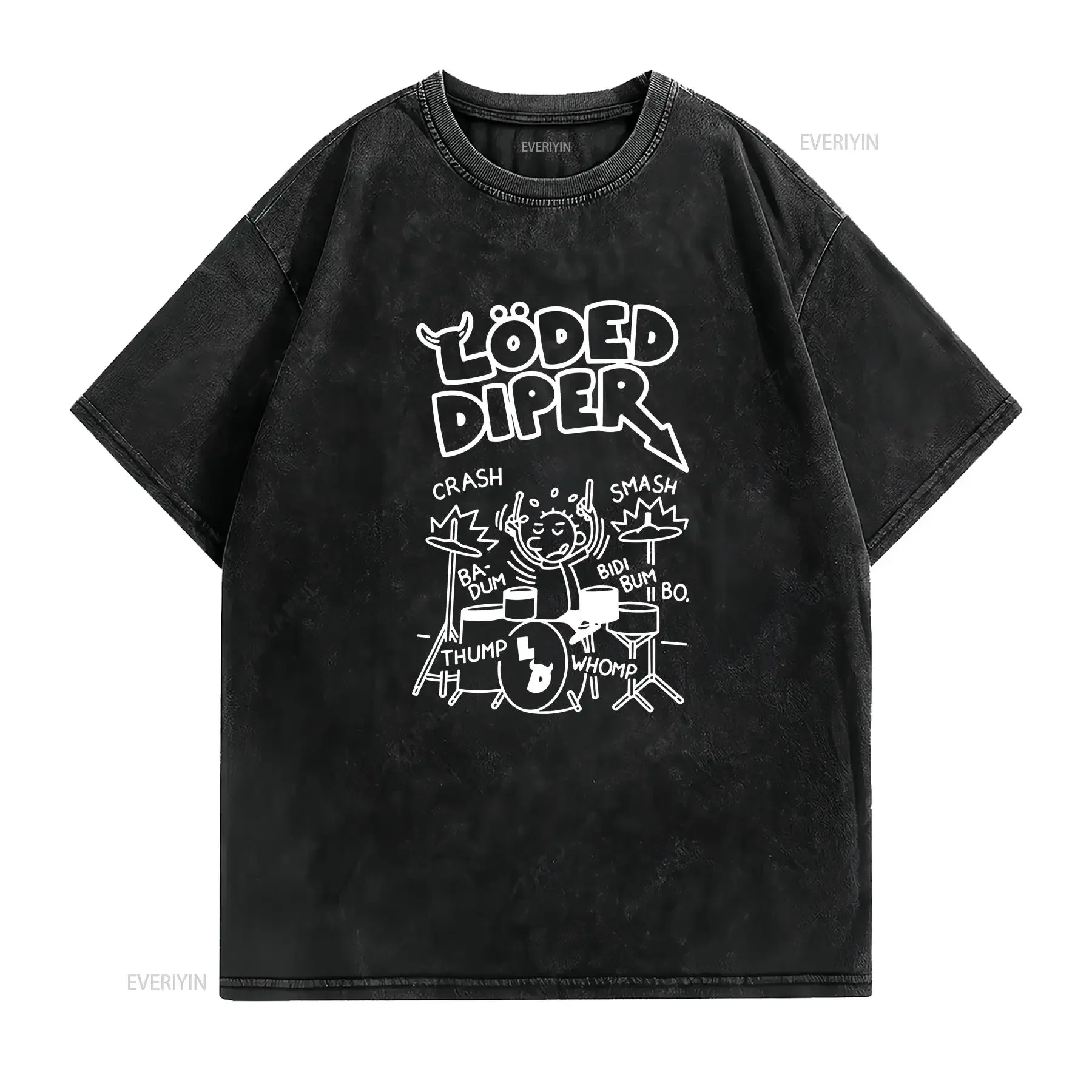 Loded Diper Rodrick T Shirt vintage Washed streetwear Stylish Top For Everyday Wear designer clothes Breathable Versatile