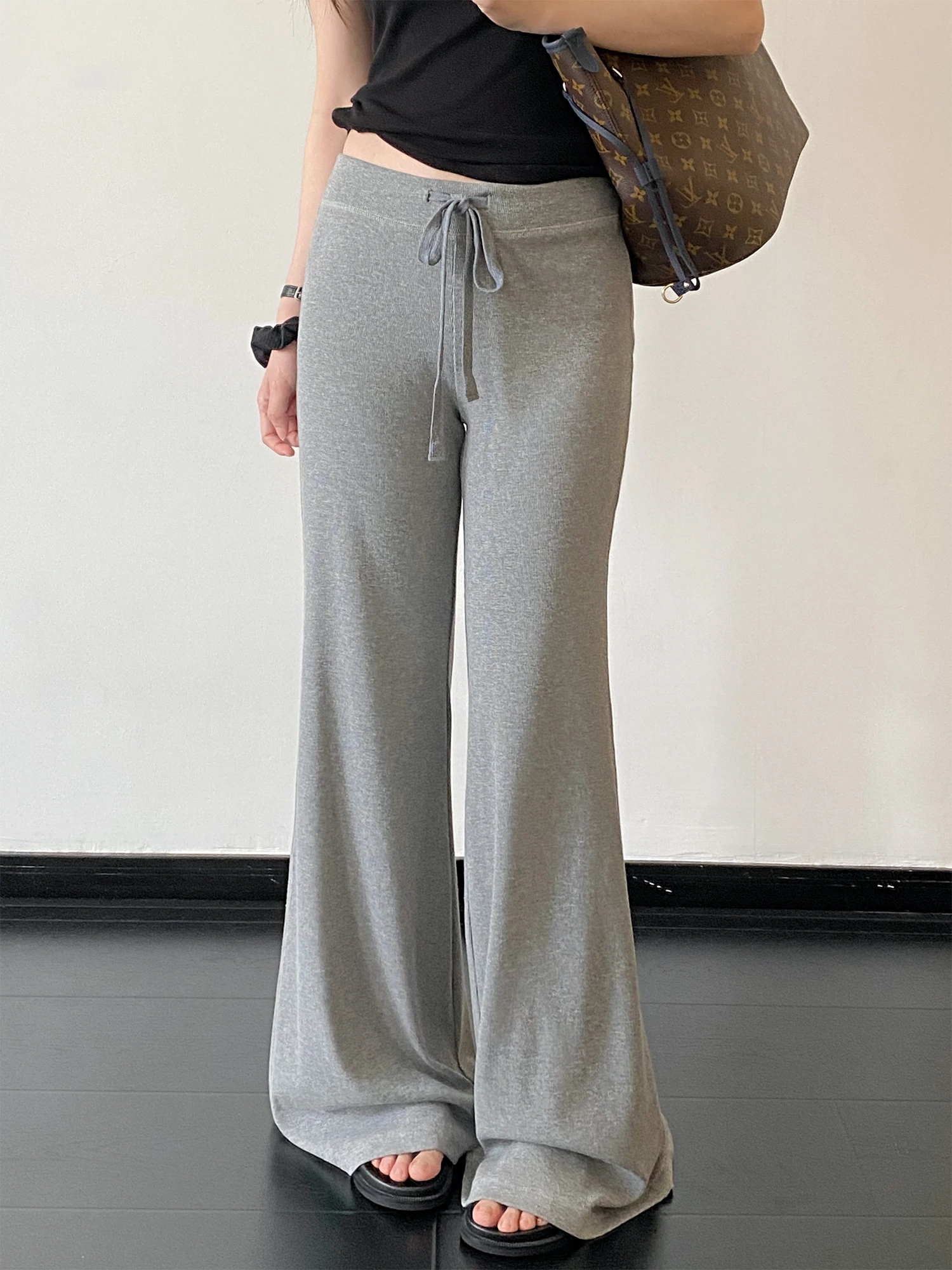 

Женские повседневные брюки-клеш Slimming Visual Sun Pear с эффектом похудения, мягкие, с завышенной талией, из других материалов, 00%