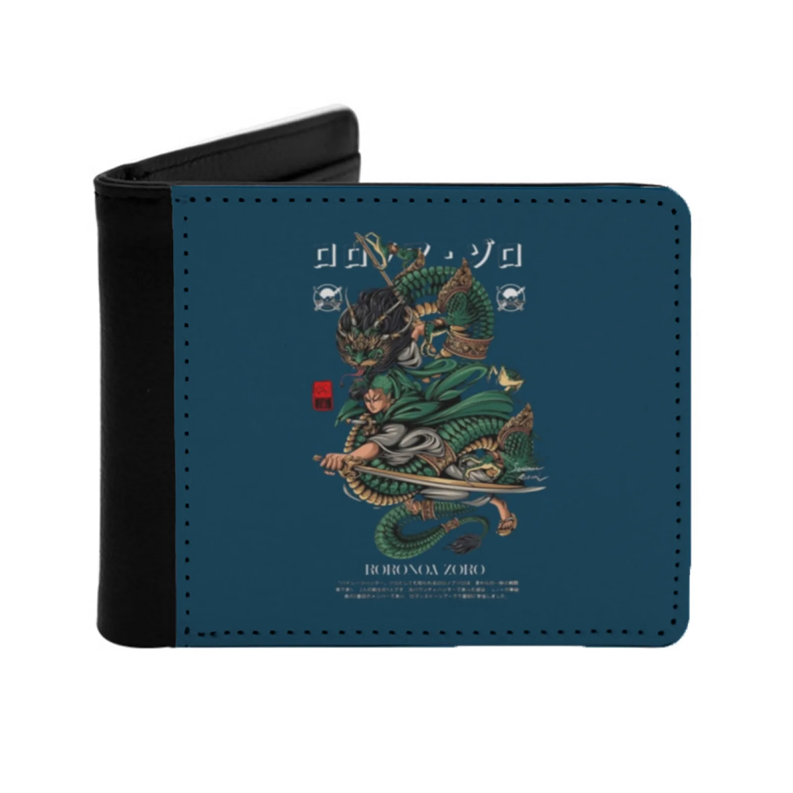Rorona Zoro The Best Swordsman New Men's Wallet Short Fashion Pu Leather Wallet Multi Card Wallet Zoro Roronoa Zoro Luffy Anime