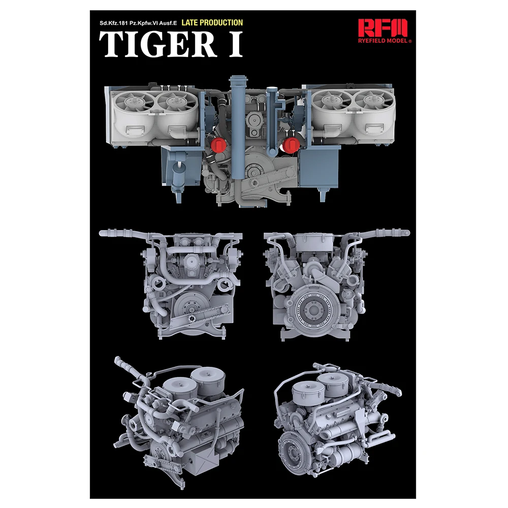 w/Fully Interior [Ryefield Model] RFM RM-5080 1/35 Tiger I Late Production w/Zimmerit (Plastic Model Kit)