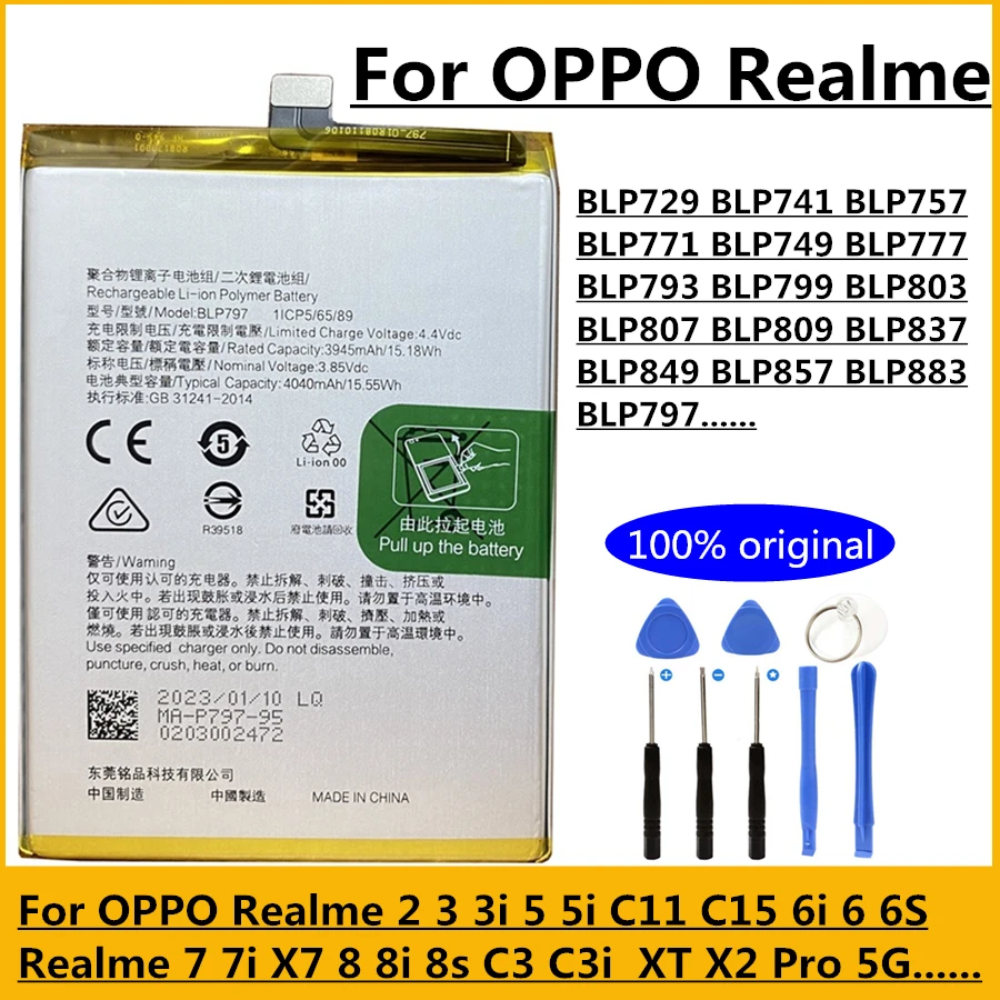 Battery for Oppo Realme BLP729 BLP741 BLP757 BLP771 BLP749 BLP777 BLP793 BLP799 BLP803 BLP807 BLP809 BLP837 BLP849 BLP857 BLP797