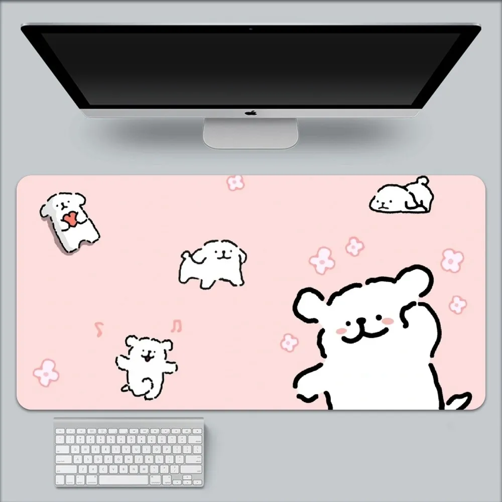 Kawaii Line Dog Mouse Pad Large Gaming Compute Gamer PC Keyboard Mouses Mat