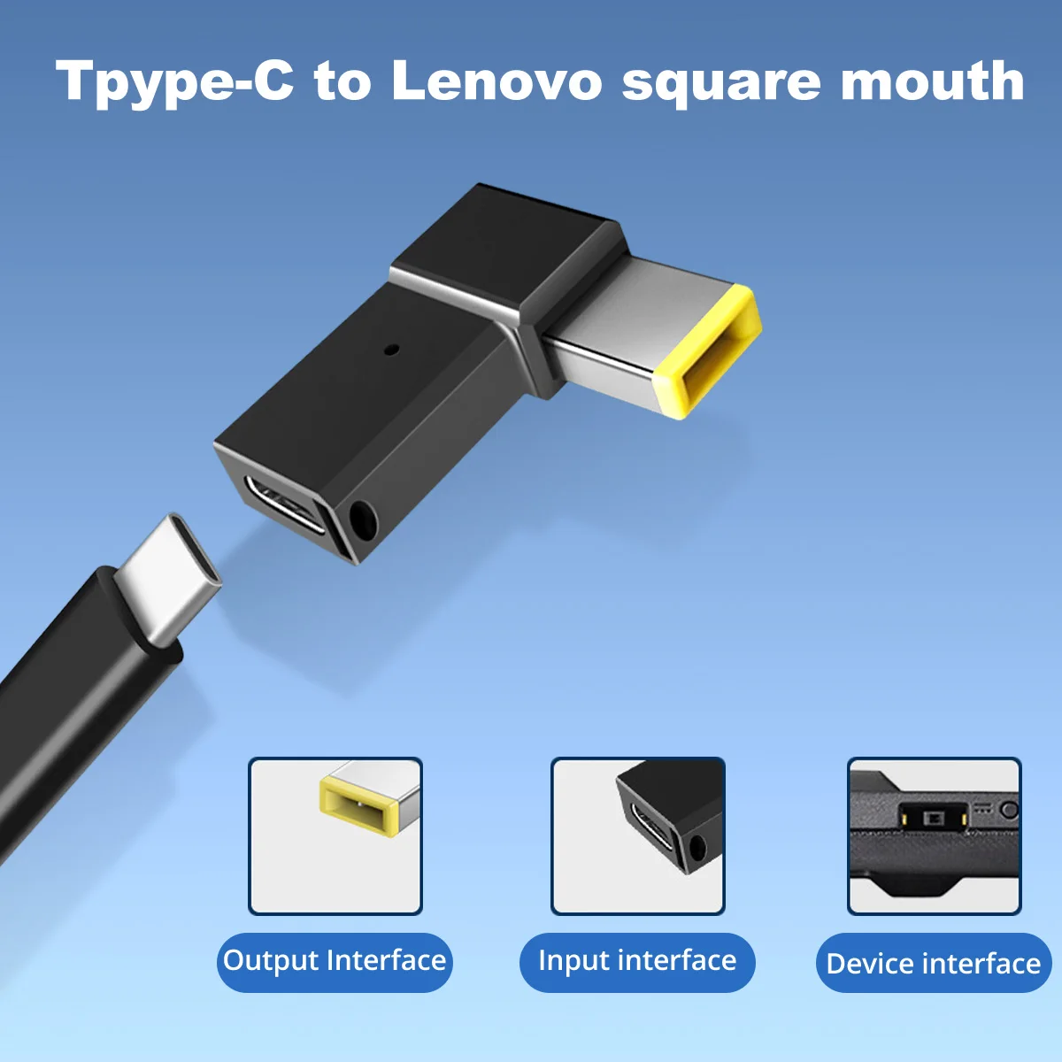 USB Type C Female to DC Male Converter PD 100W Fast Charging Cable Power Adapter USB C Connector For Lenovo Thinkpad Laptop PC