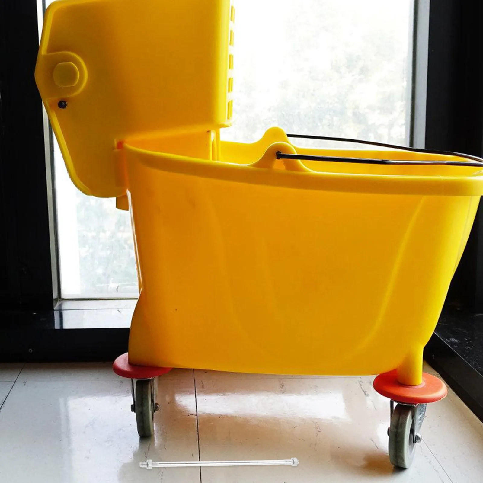 Commercial Mop Bucket Pole Lever Accessory for Easy Draining and Moving Heavy Cleaning Buckets Efficiently Ergonomic Metal