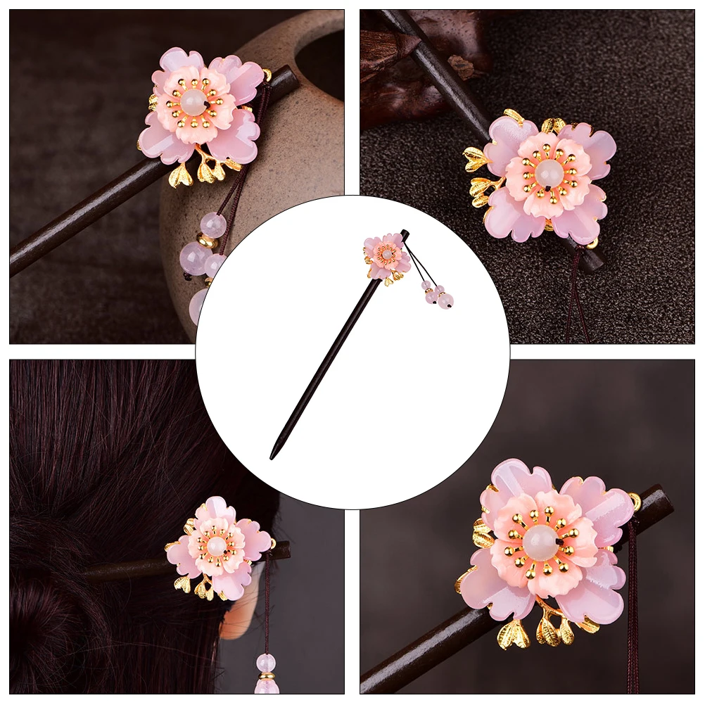 

Silver Vintage Hairpin Ancient Style Chinese Fork For Women Retro Wood Stick Elegant Hair Accessories For Hair