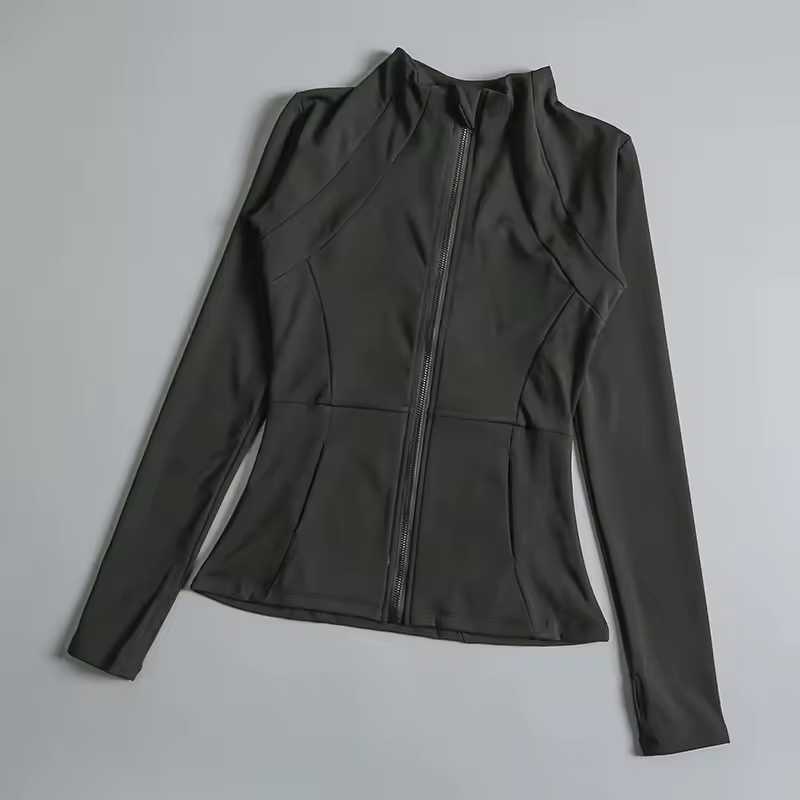 New yoga wear ladies coat round high elastic loose exercise yoga fitness long sleeve stand-up collar  yoga tops - AliExpress 201768104