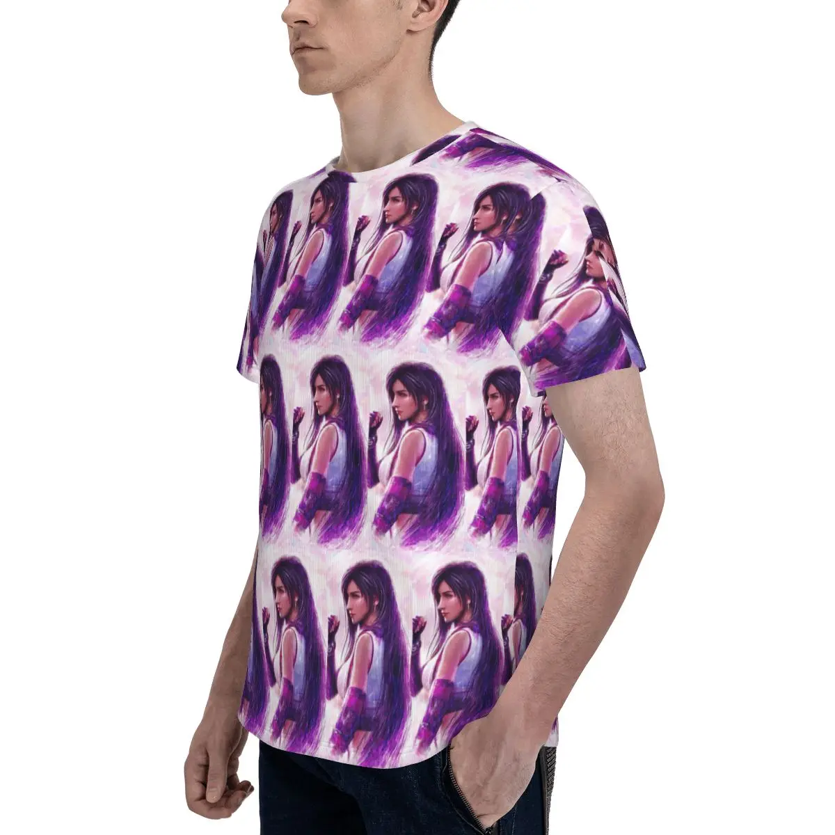 Tifa Lockhart-Final Fantasy 7 Ff7Remake Ffvii Final 100% Cotton T-Shirt Men'sFunny T Shirts Men Crew Neck Short Sleeve view 5