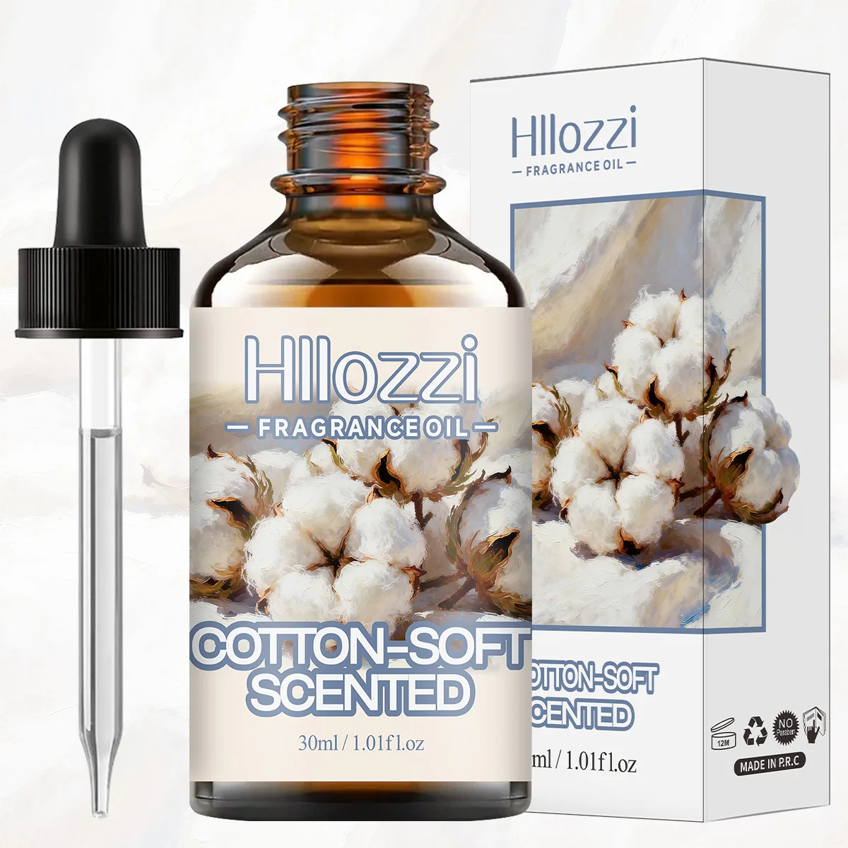 Cotton Soft Scented ätherisches Öl hat einen erfrischenden Duft und eignet sich für Aromatherapie-Diffusoren, Luftbefeuchter und DIY-Bastelarbeiten.
