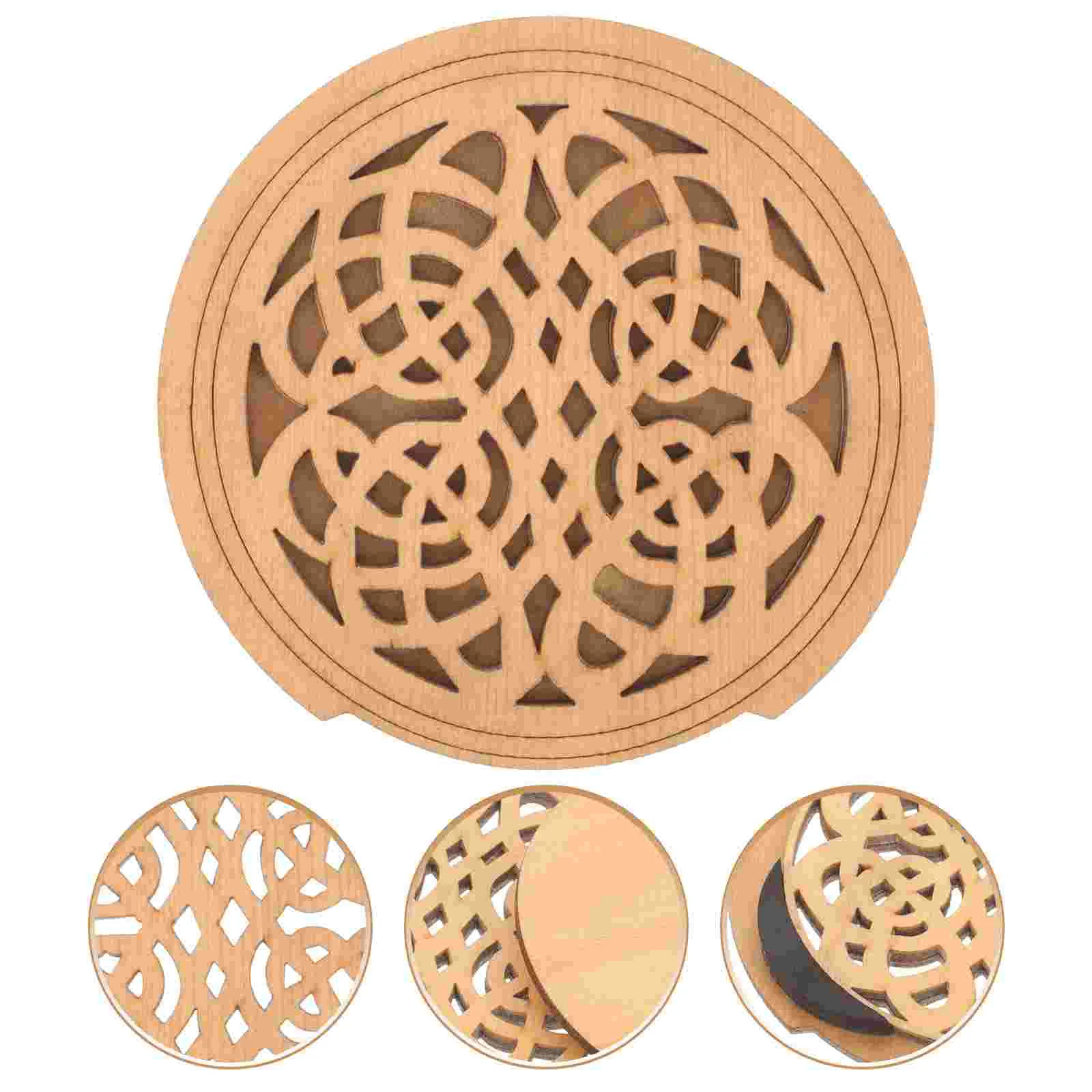 

Wooden Sound Hole Circle Folk Electric Box Acoustic Guitar Anti-howling Cover Mute Solid Covers Parts Resonator for