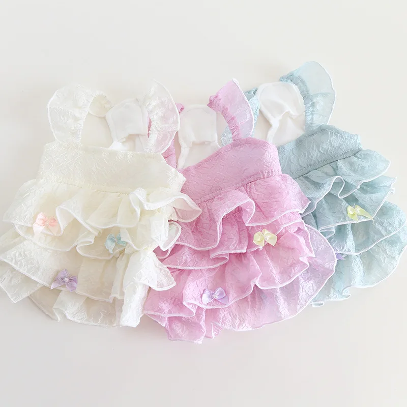 

Dog Pet Clothing Suspender Dress for Dogs Clothes Cat Small Colorful Butterfly Ripple Pearlescent Skirt Yorkshire Accessories