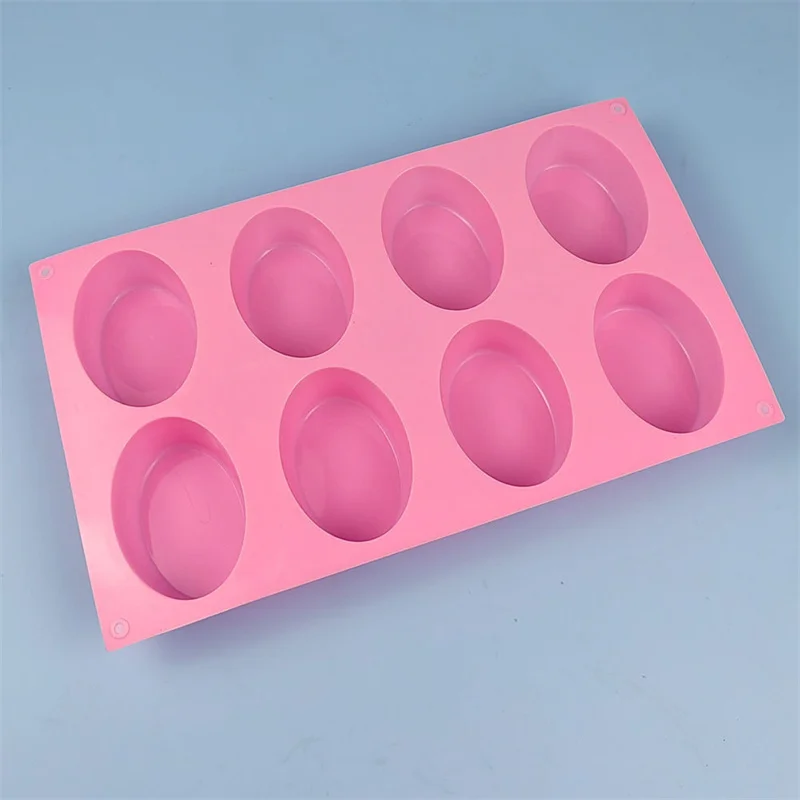 8 Cavity Silicone Soap Molds Oval Shape DIY Soap-making Supplies Handmade Chocolate Cake Mould Soap Making Tools Birthday Gifts