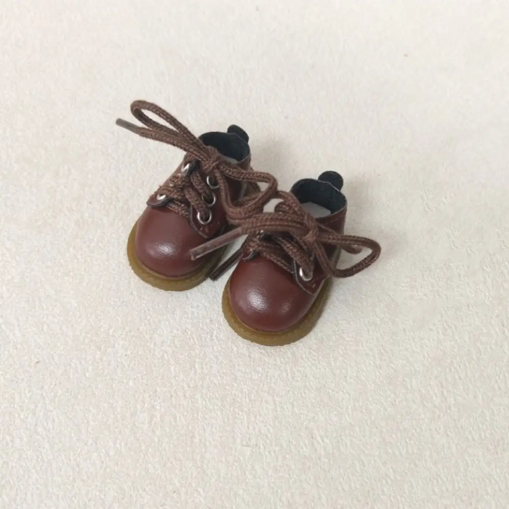 Multiple Colors 20cm Doll Vintage Boots Toys Fashion Black/Red/White Styling Lace-Up Leather Shoes Cool 5*3*2.5cm Dress Up Shoes