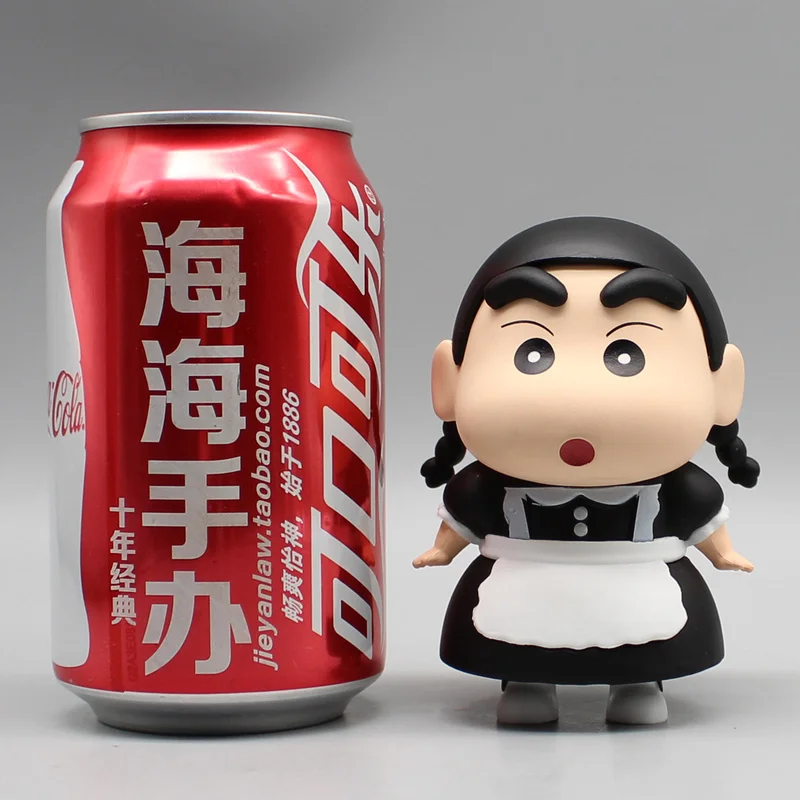 10cm Crayon Shin chan Anime Figure GK Shin chan cos Maid small plait kawaii doll desktop decoration model children birthday Toys