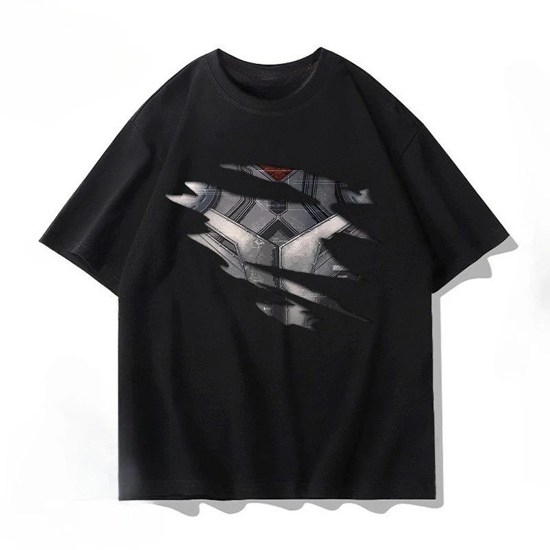 T-shirt a maniche corte da uomo Marvel's Avengers, Spider-Man estivo, Iron Man e Hulk Chest Logo stampato a maniche corte