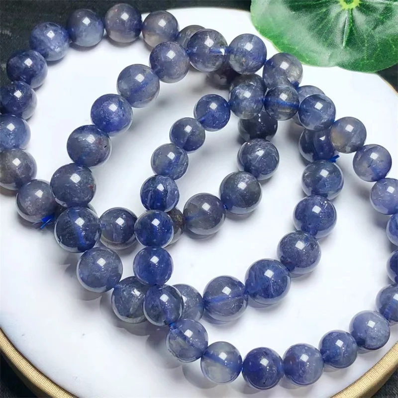 Natural Iolite Bracelet Gemstone Crystal Reiki Healing Gemstone Bracelet Fengshui Jewelry Gift 1PCS 8/10/12MM