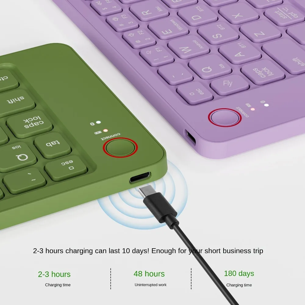 

Легкая складная Bluetooth-клавиатура, перезаряжаемая удобная беспроводная клавиатура для ноутбука, портативная, ультратонкая