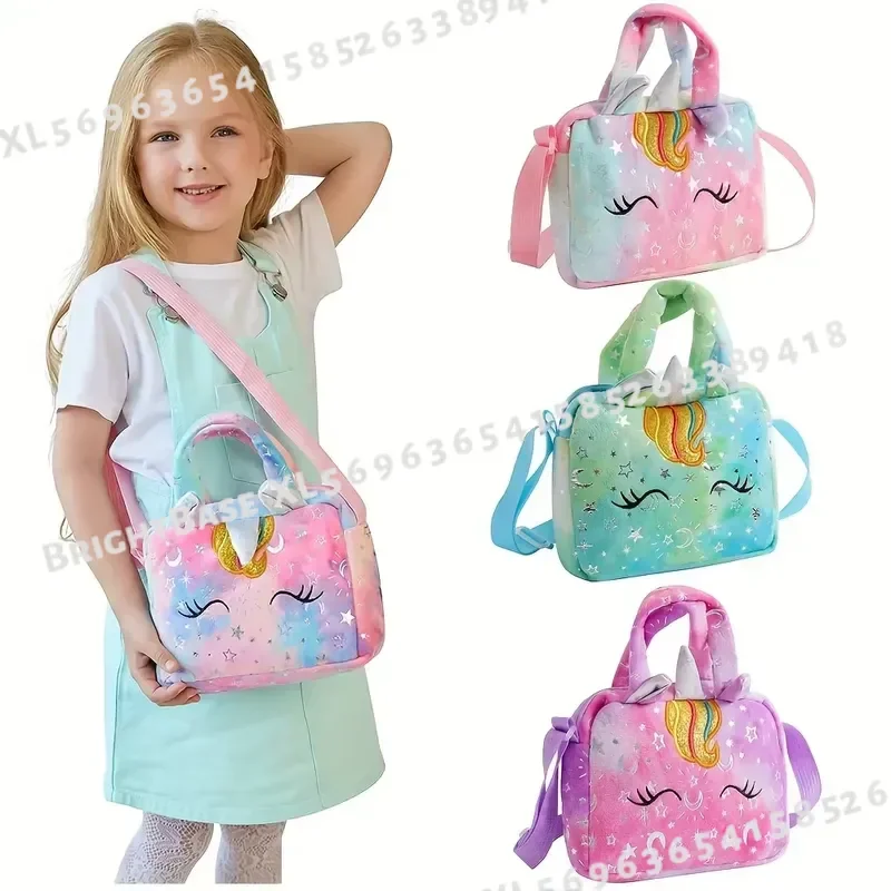 Fashion Sweet Unicorn Handbag for Girls Cute Kids Crossbody Shoulder Bag Children Birthday Party Gift Little Girl Small Purse