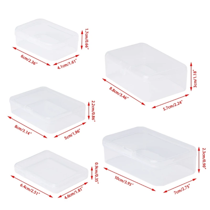 Small Storage Box Clear Sealing Organizer Holder Card Organize Artifact Packaging Box Earrings Rings Collecting Home Organizer