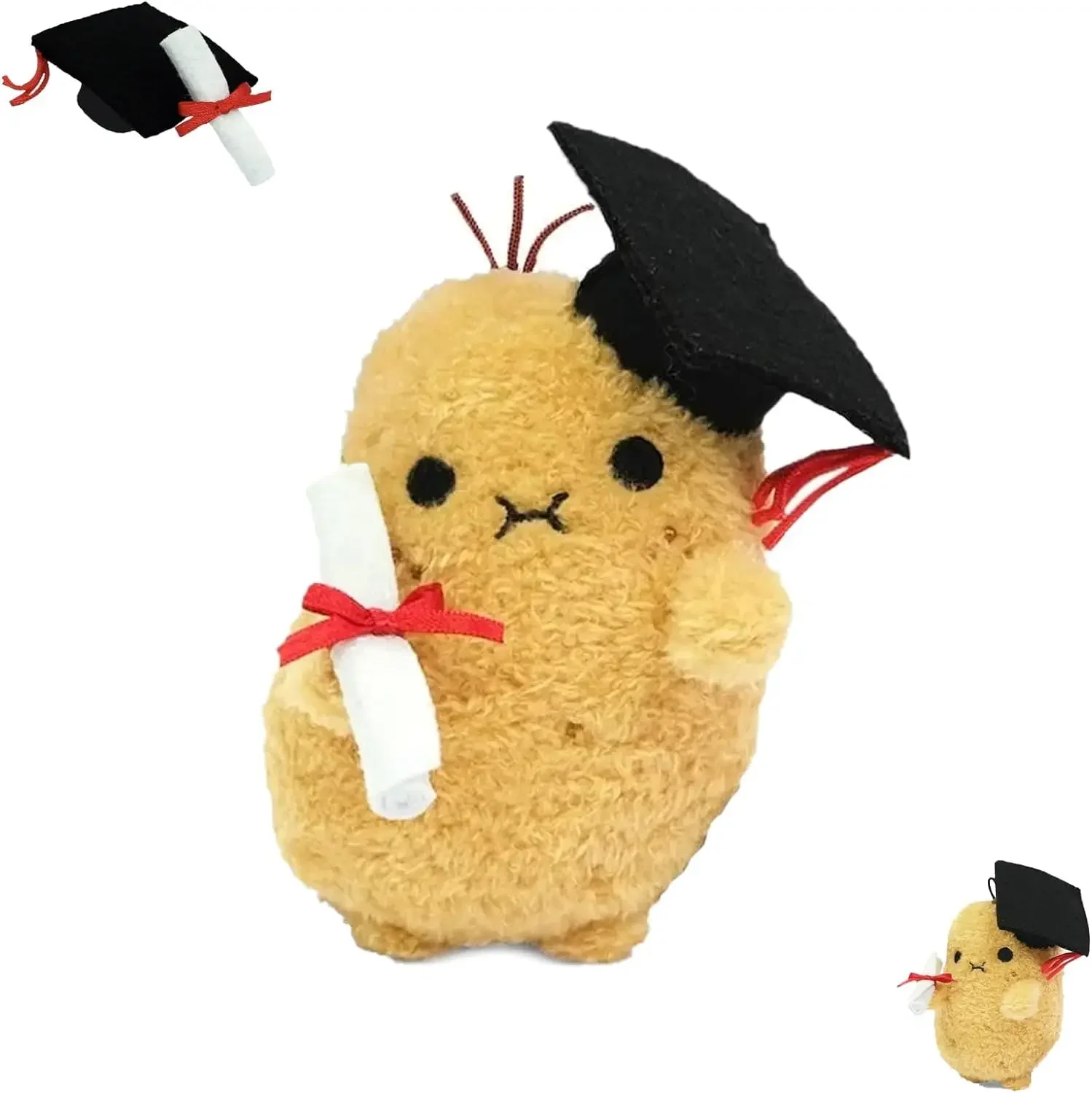 

Graduation Potato Fluffy Mini Plush Toy, 2024 Graduation Plush Potato with Black Cap Gift, Adorable Potato Ricespud Plush Toy