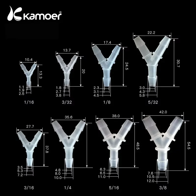 Kamoer Y-Joint Tube Connector Set: 10 pcs per pack, Compatible with Peristaltic Pump Tubing Fittings