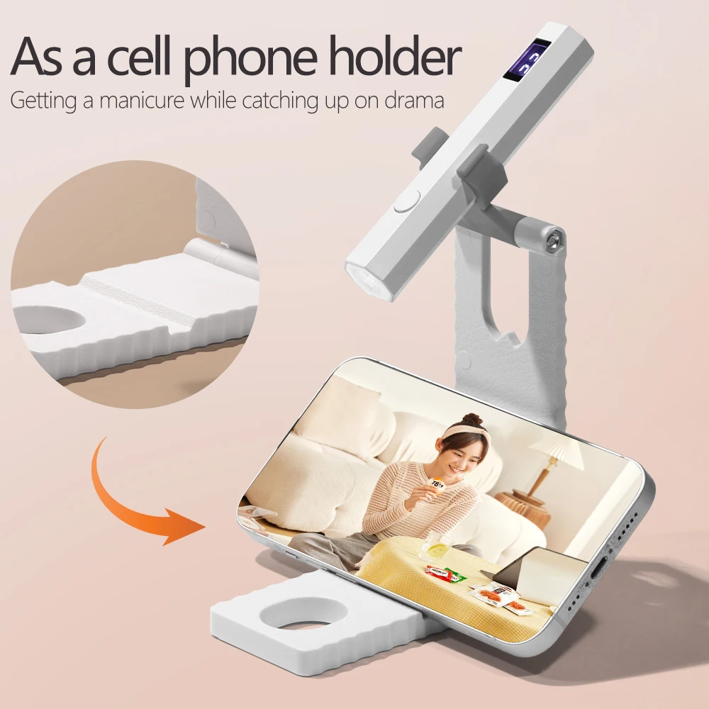 Timing Display Draagbare Handheld Mini Nagellamp Met Beugel Familie Sneldrogende Zaklamp Pen Oplaadbare Nageldroger Machine Uv