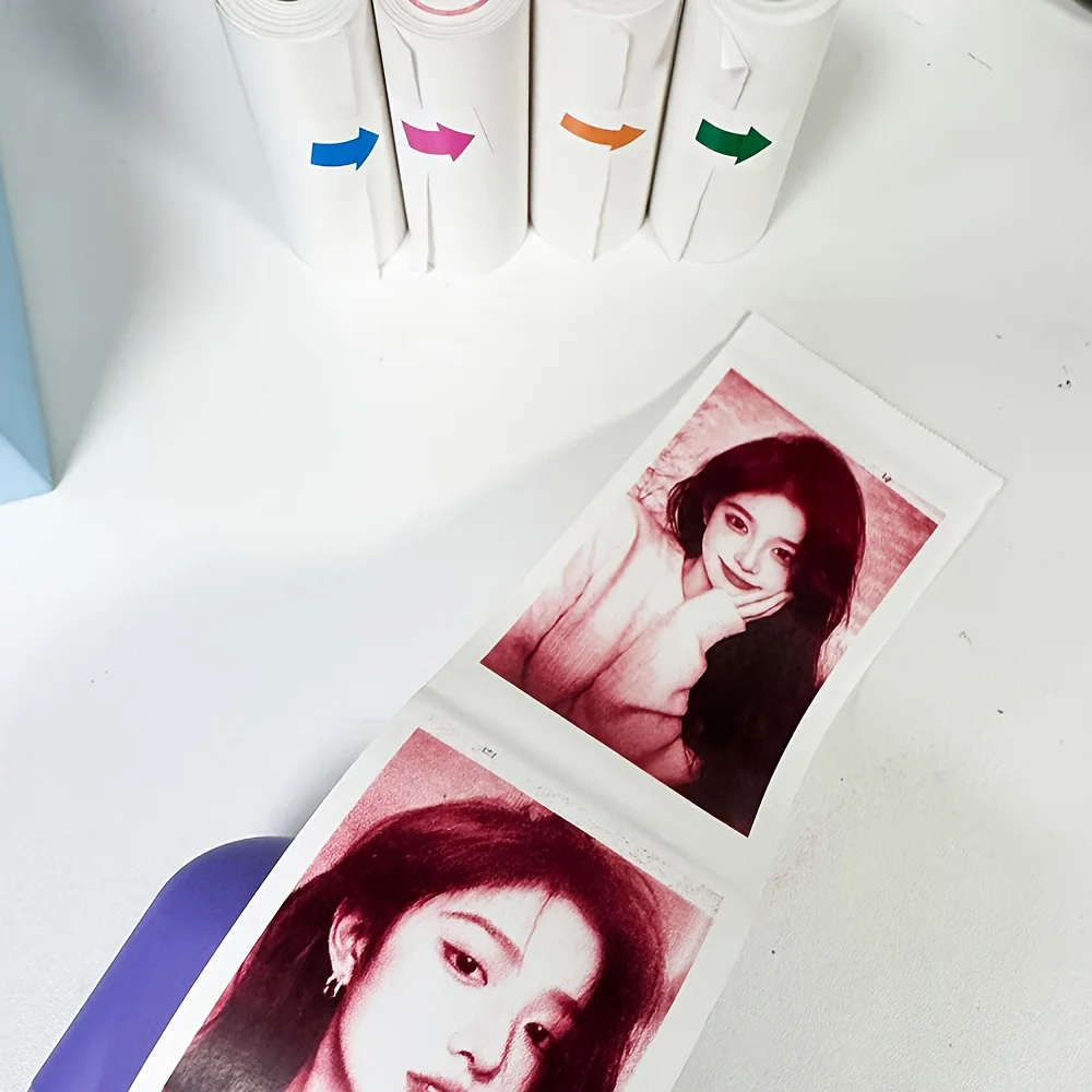 57x25mm Color Thermal Roll,Thermal Paper match mini cameras & AI smart printers, for photos, labels, office tags and stickers