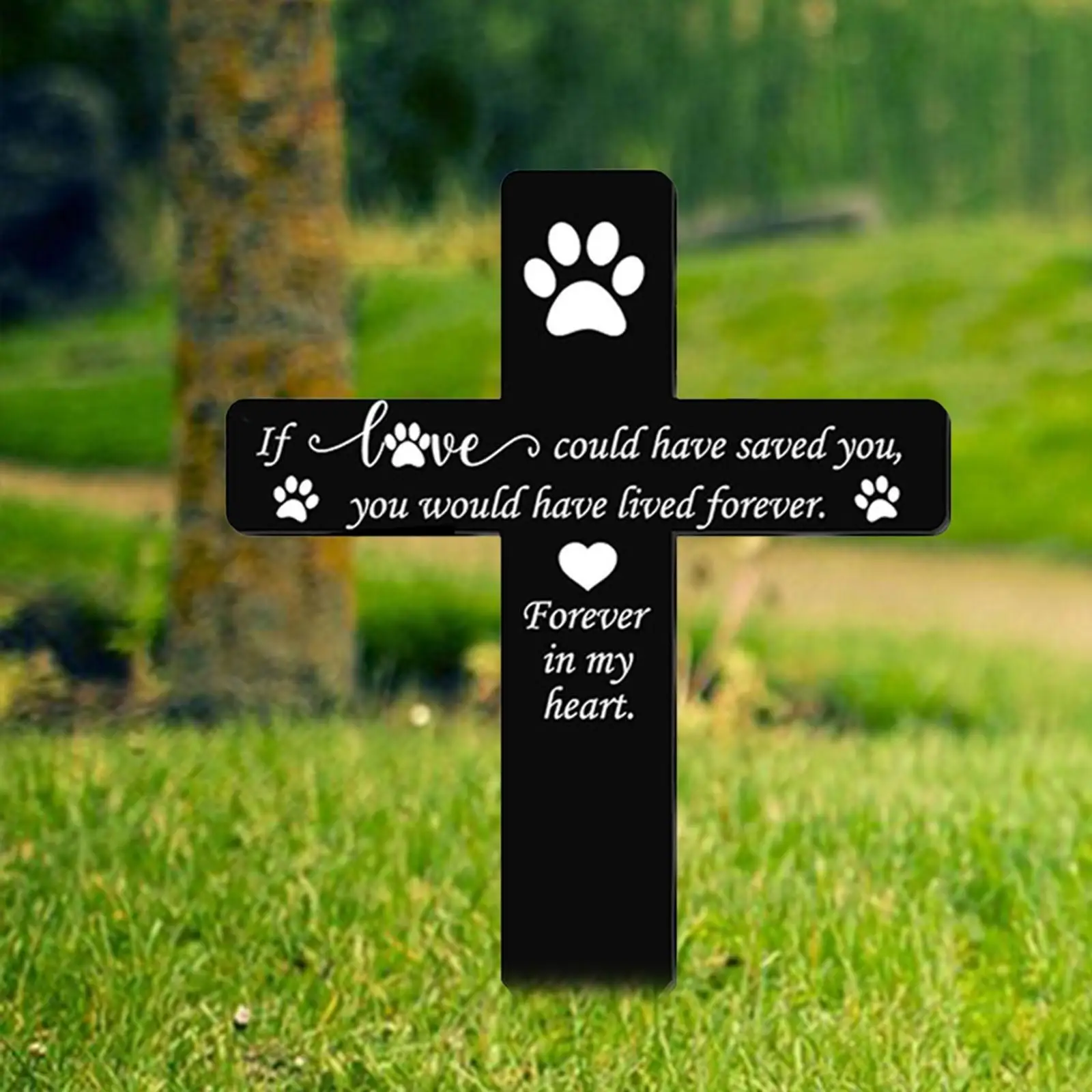 Dog Grave Marker Plaque Stake,Paw Decor,Black Pet Loss Stake,Grave Marker for Garden,Funeral,Dog Animal Cemetery Decoration