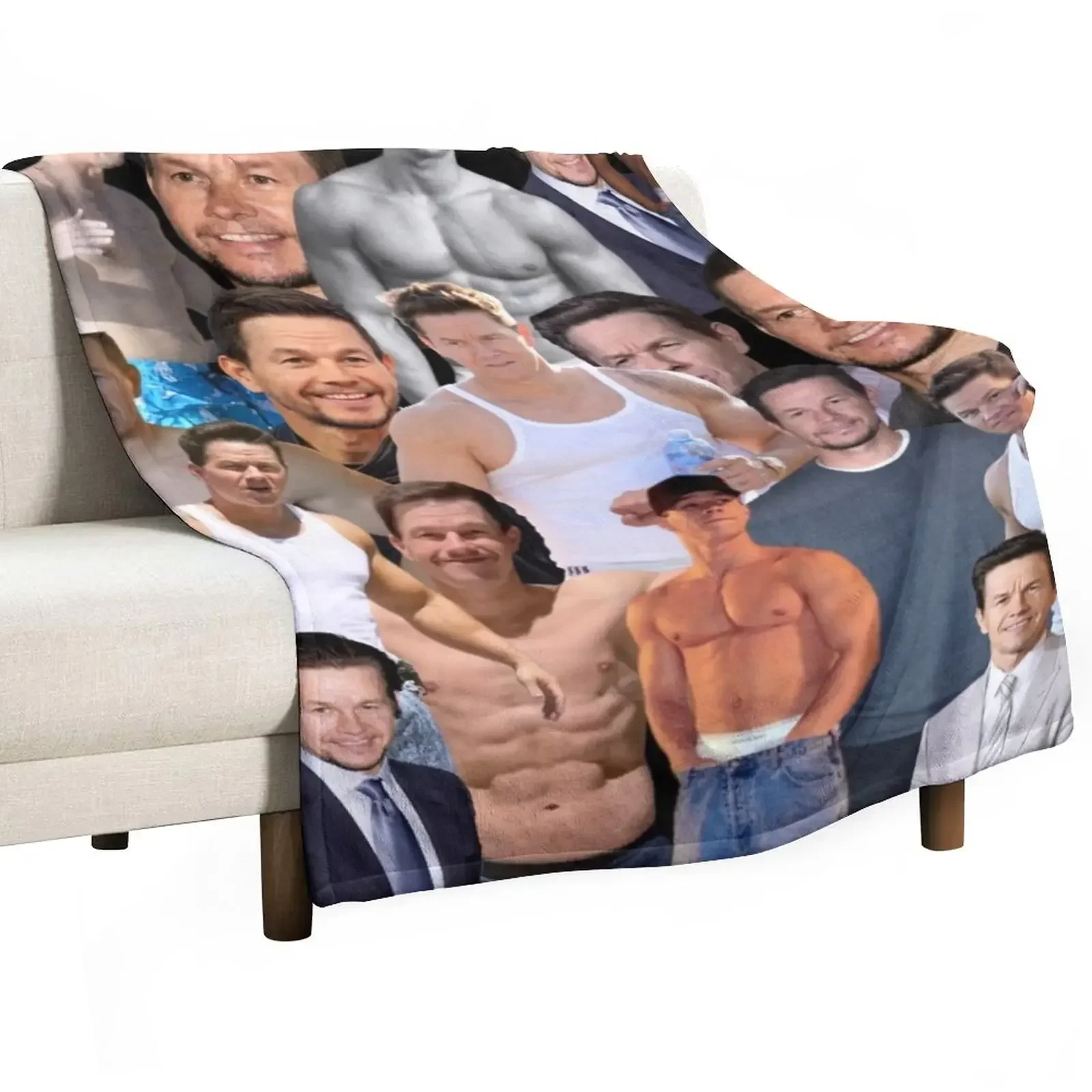 

mark wahlberg photo collage Throw Blanket Loose halloween Blankets