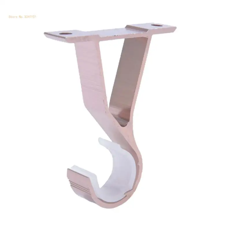 Aluminium Alloy Curtain Pole Bracket Home Ceiling Curtain Rod Installation Hook Dropship