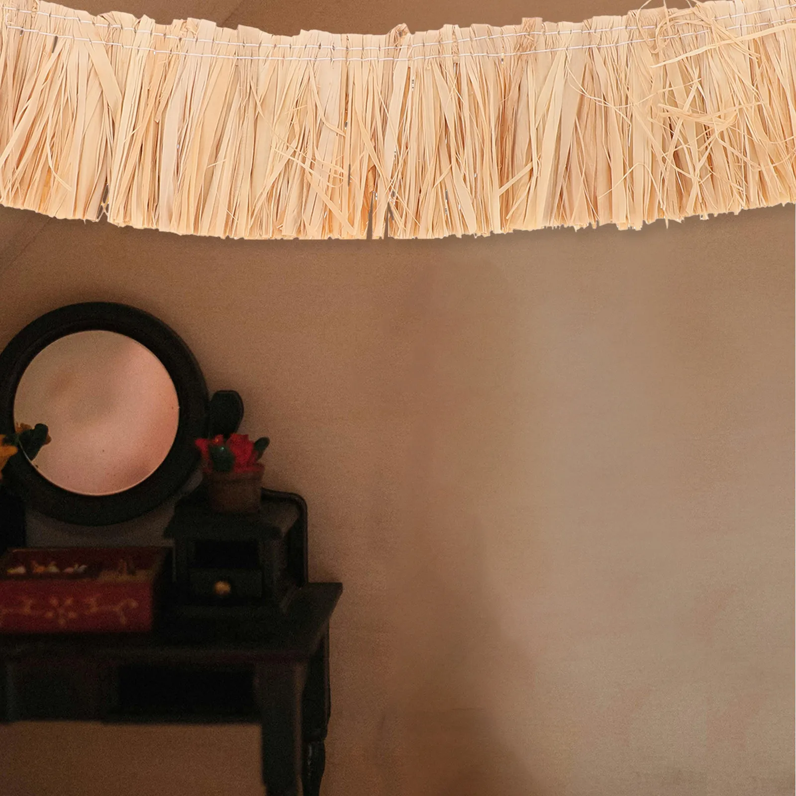

6Pcs Handcrafted Miniature Thatch Roof 20x5cm Straw Thatched Roof for Micro Landscape Garden Craft Diorama Thatch Roofing Fake