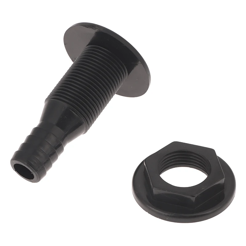 1PC Boat Through Hull Connector 3/4in Straight ABS Plastic Hose Coupling Drain Outlet Accessory Drain Scupper Thru Hull Fitting