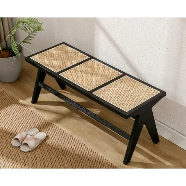 

！@Combohome Cheap Bamboo Shoes Bench Rack Wood Rattan Shoe Rack Storage Organizer Standing Shelf