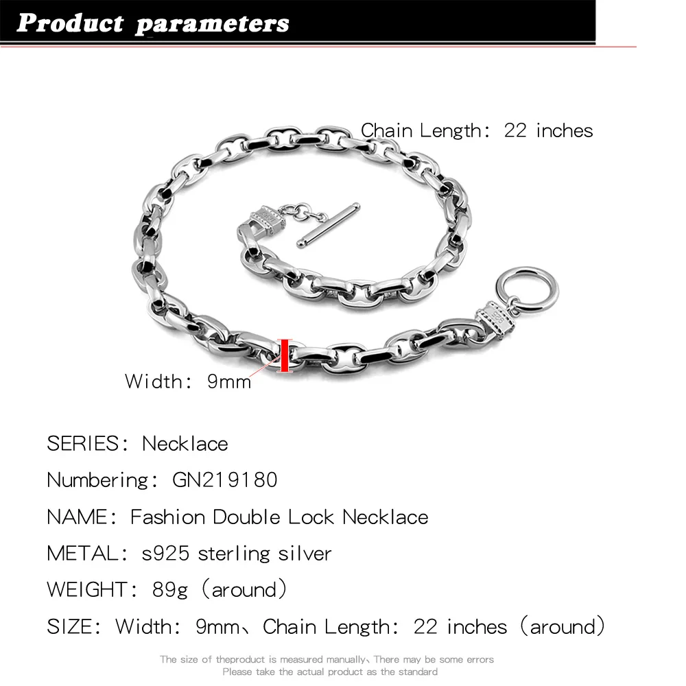 مزاجه 925 فضة الكوبية ربط سلسلة قلادة الهيب هوب مجوهرات للرجال الجولة 9 مللي متر قفل سلسلة المختنق العصرية هدية