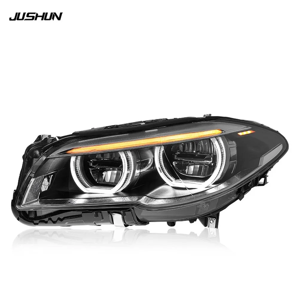 For 2011-2017 for BMW 5 Series F10 Headlights Assembly Dual Color Angel Eyes LED DRL Upgrade