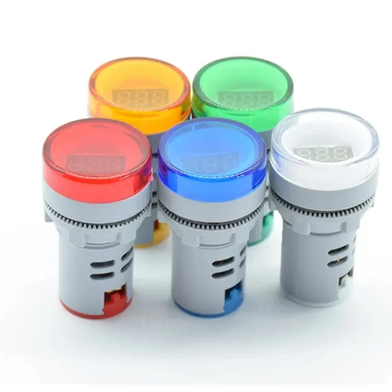 1 stks 22 MM Ronde Mini Digitale Voltmeter AC 20-500 V Volt Voltage Tester Meter LED Digitale Indicator Pilot Lamp Licht Display