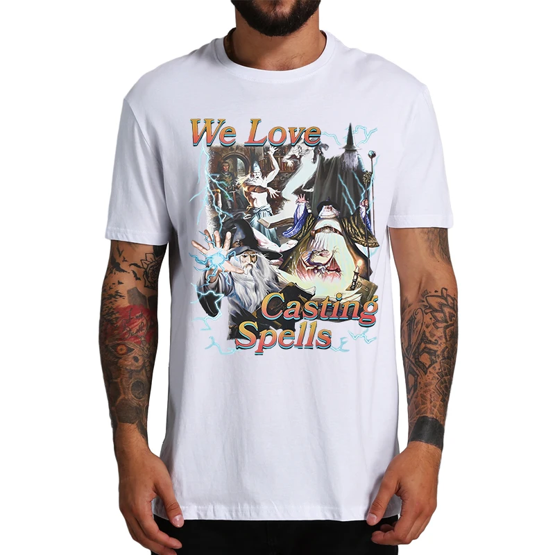 We Love Casting Spells T-shirt 2023 Popular Music Trend Humor Tee Tops 100% Cotton Unisex Summer Casual T Shirts