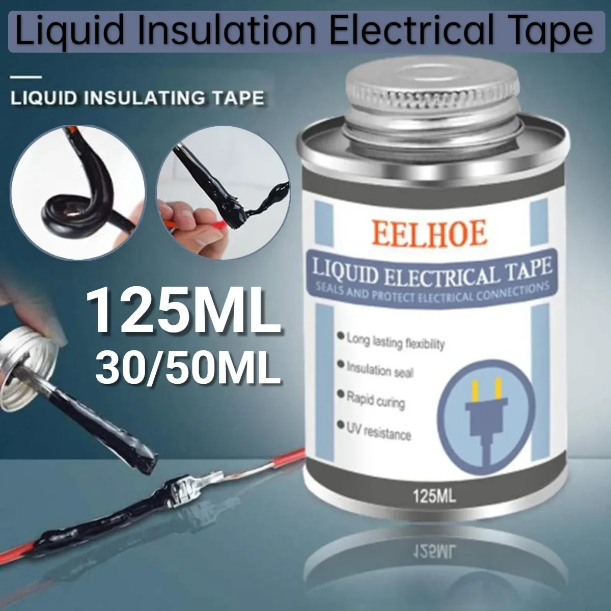 50/125ml Waterproof UV Protection Liquid Insulation Electrical Tape Tube Paste Fast Rubber Fixed Dry Insulating Sealing Glue