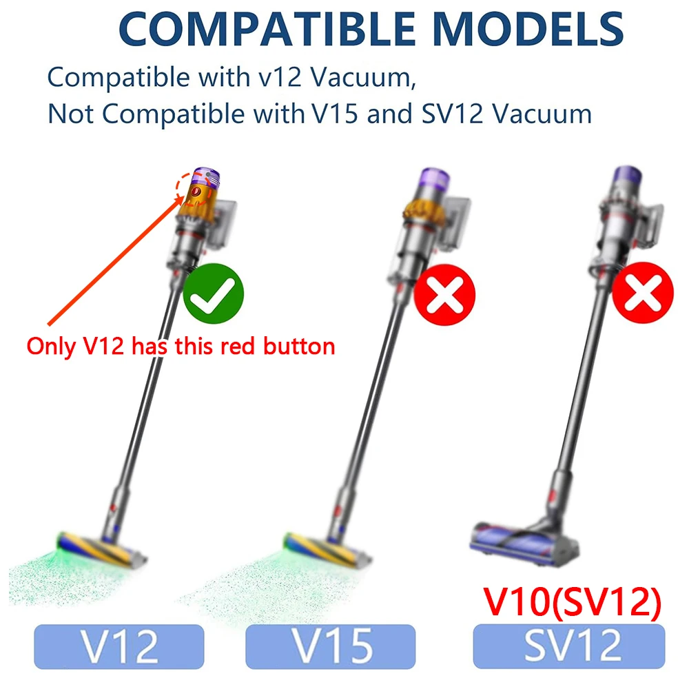 Anti-Tangle Brush Head for dyson V12 Detect Slim/ V10 Digital Slim Vacuum Cleaner, Hair Screw Tool for Sofas, Beds, Pet Beds