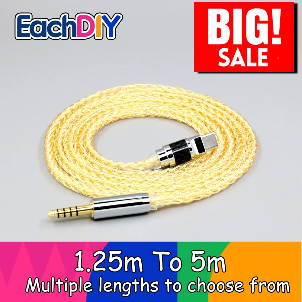 

8 Core 99% 7n Pure Silver 24k Gold Plated Earphone Cable For Mark Levinson 5909 No.5909 Noise Cancelling Headphone LN009019