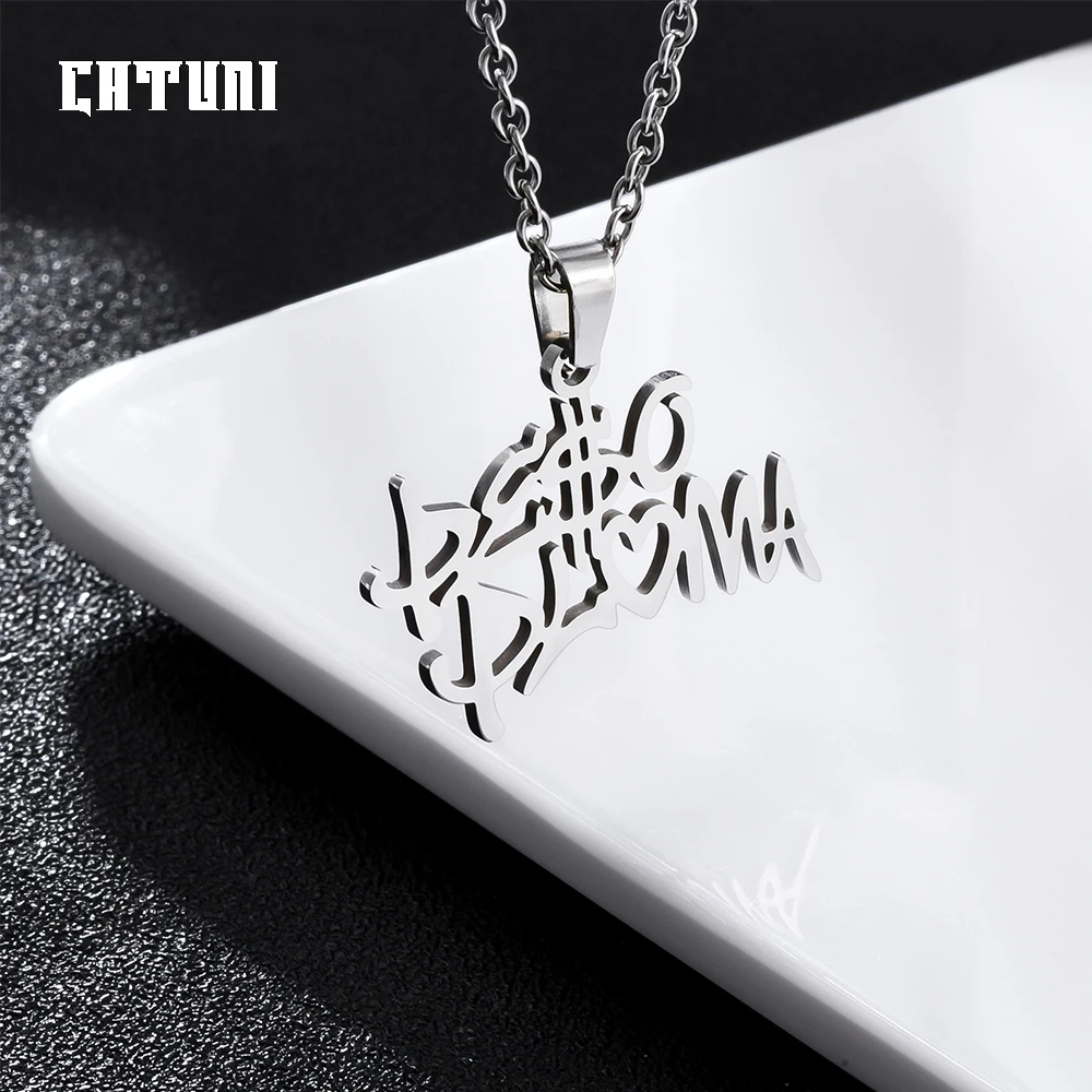 Catuni Peso Singer Pluma Necklace Stainless Steel Pandent Colorfast Jewelry Gift for Fan Man Woman 3 Colors