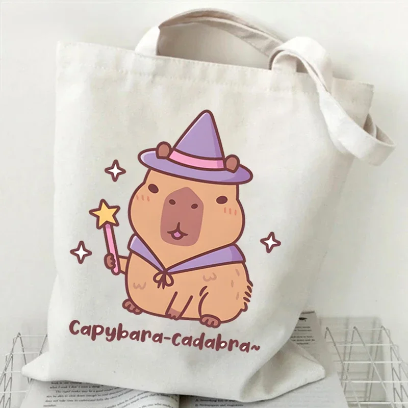 Bobo Tea Capybara Graphics Women Handbags Harajuku Animal Shoulder Bag Fashion Cartoon Tote Shopping Bag Side Bag for Ladies view 3