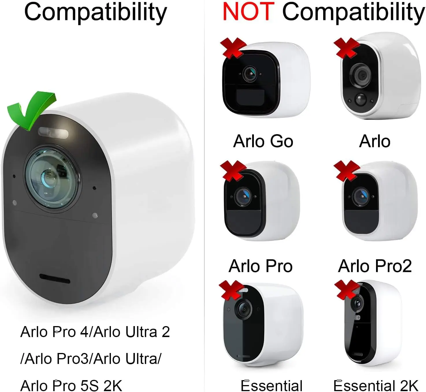 The charger is compatible with Arlo Pro 4/Arlo Ultra 2/Arlo Pro 3/Arlo Ultra/Arlo Pro 5S 2K/Go 2 and is 11.5 feet waterproof