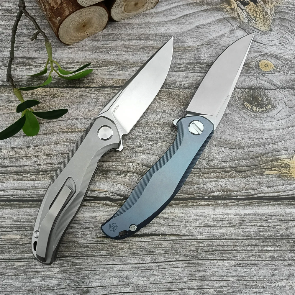 Bearing Flipper Assisted Pocket Folding Knife M390 Blade TC4 Titanium Alloy Handle Outdoor Tactical Knives Hunting Camping Tool