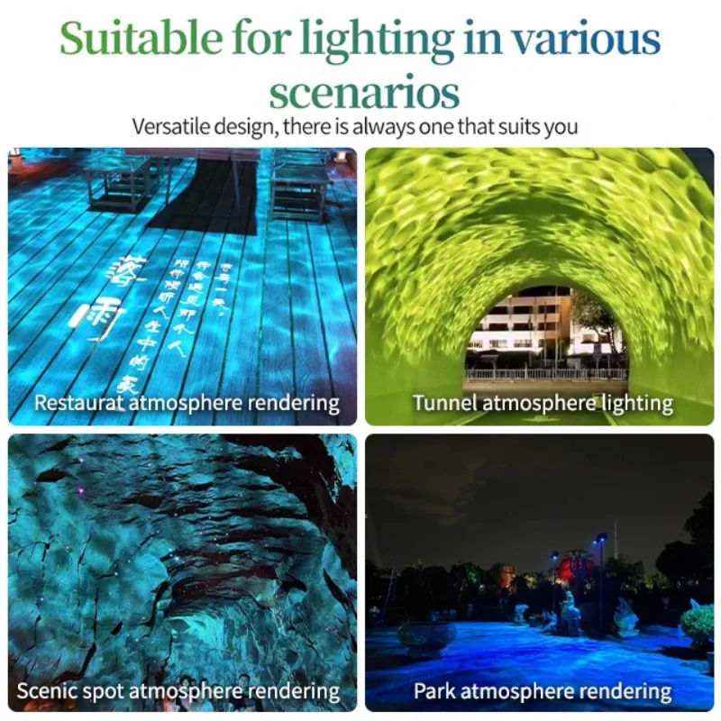 80 W Outdoor Waterproof Aluminum Alloy Plaza Corridor Scenic Area Ground Lighting Water Wave Pattern Marker Projection