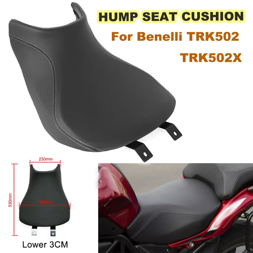 

For Benelli TRK502 TRK502X Modified Vintage Hump Seat Cushion Lower 30mm Retro Black Motorcycle Seat Saddle Pad