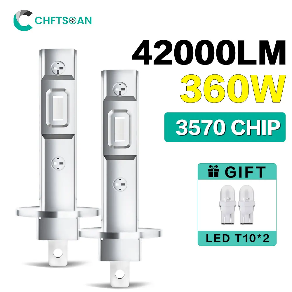 Chftsoan Plug And Play H1 Led Koplamp H4 High Power Auto Licht 1: 1 Formaat Koplamp 6500K Mistlamp 360W 42000lm 12V 24V