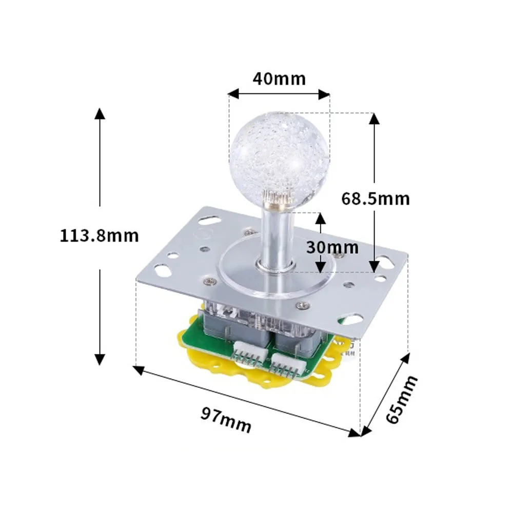 LED colorido iluminado joystick arcade stick, 7 cores, piscando para guindaste garra máquina acessórios, 12v, preço de fábrica