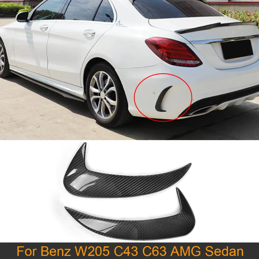 C Class Carbon Fiber Rear Bumper Side Fender Vents Scoops For Mercedes Benz W205 C43 C63 AMG Sedan 4 Door 2014-2017 Splitters